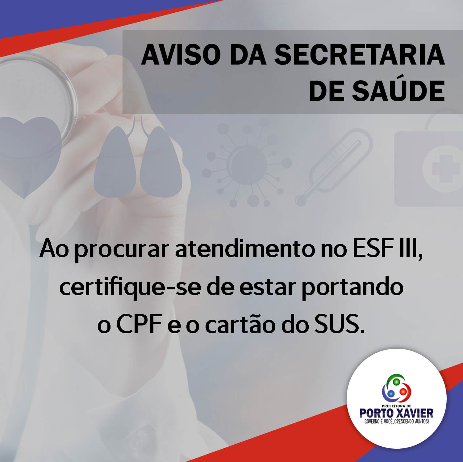 COMUNICADO DA SECRETARIA MUNICIPAL DE SÚDE